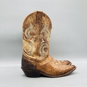 Justin Boots Womens 7 Brown Leather Bent Rail Mid Calf Western Cowgirl Shoes